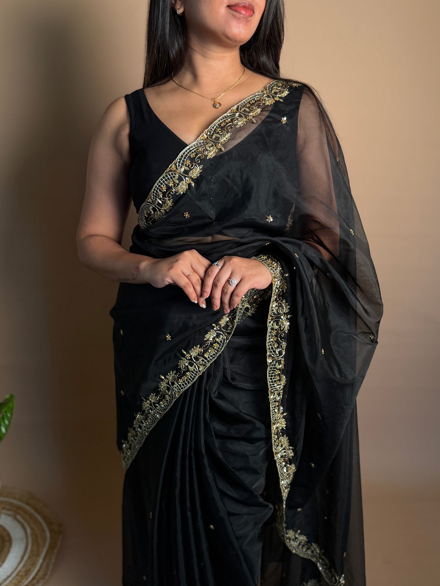 Organza Black Saree (KL001)
