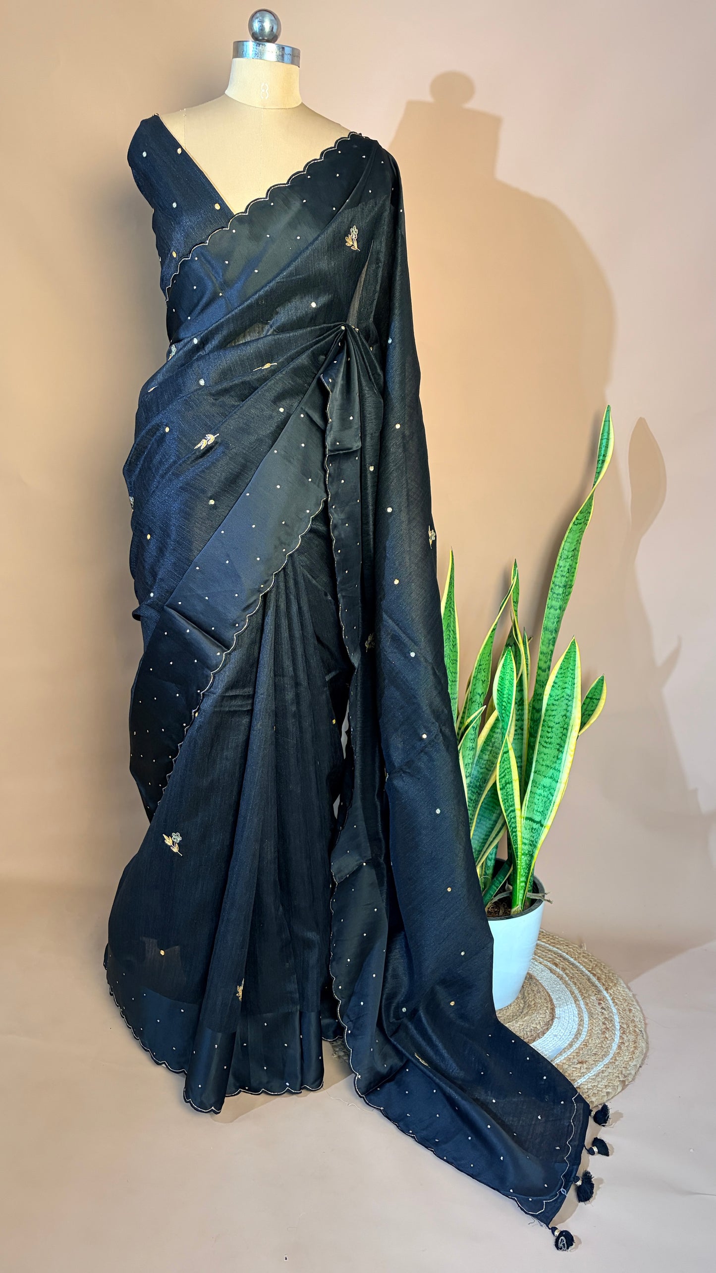 Semi Mukta saree (kl0019) black