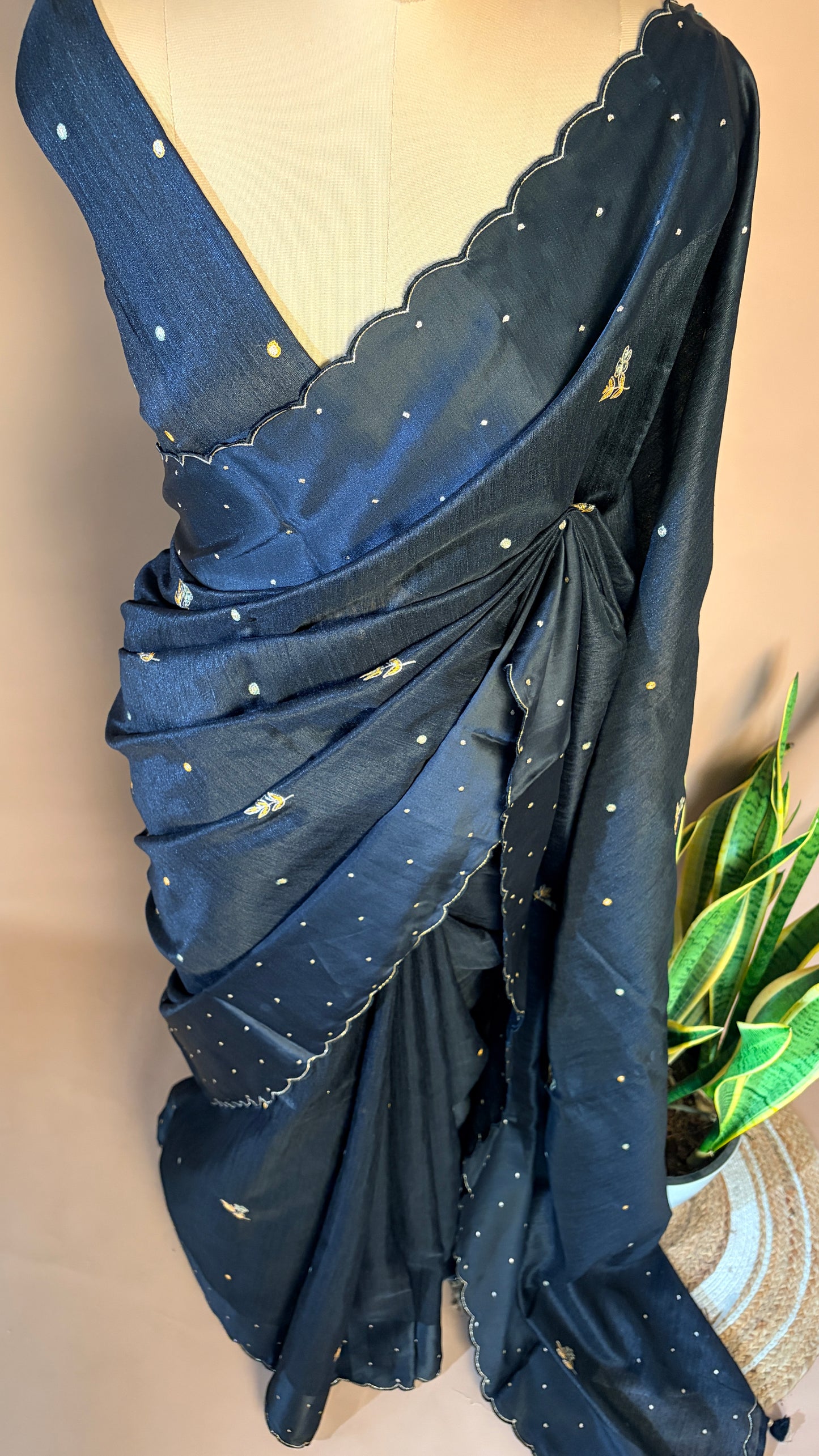 Semi Mukta saree (kl0019) black
