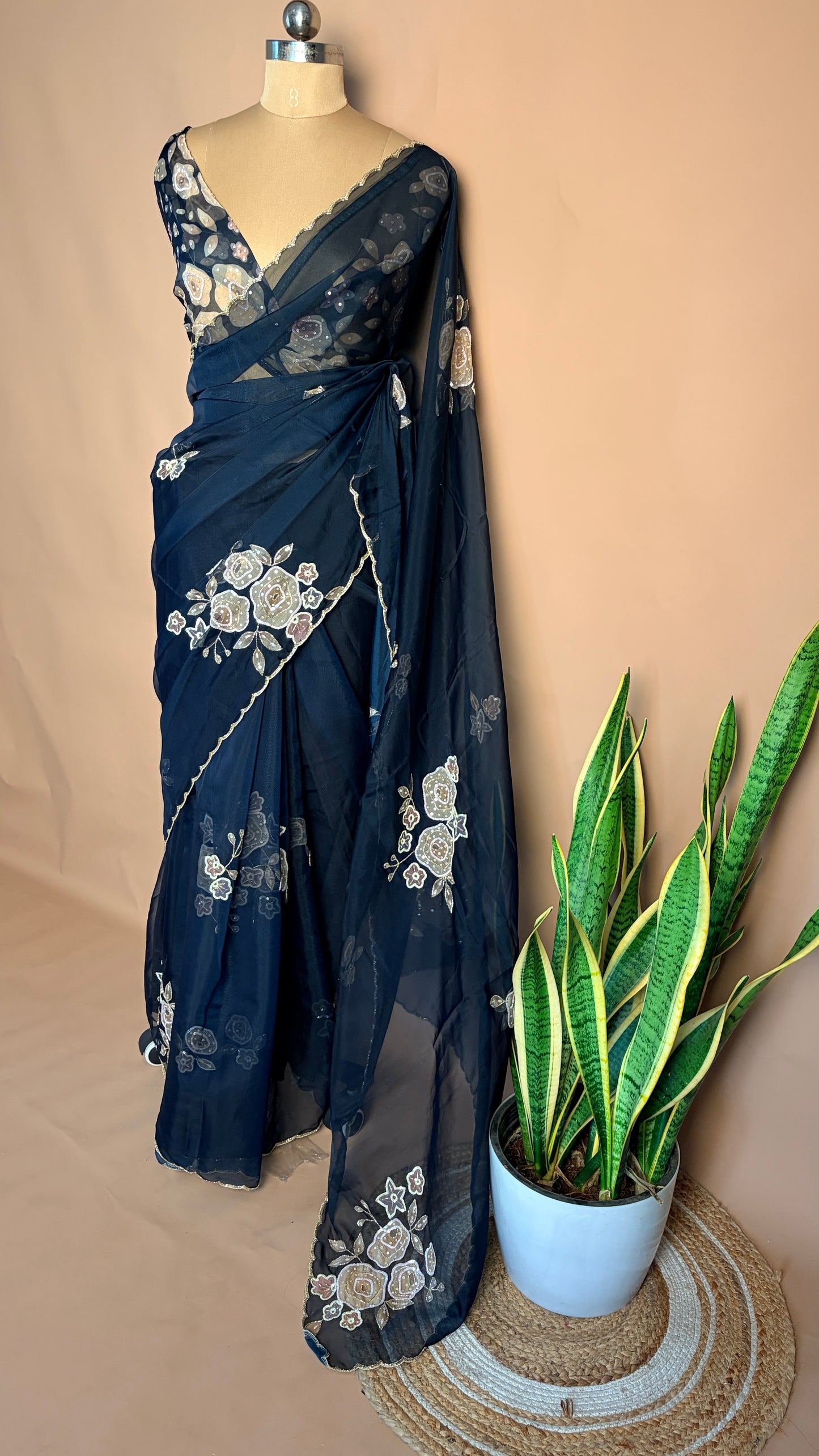 Handworker organza saree (KL0021)