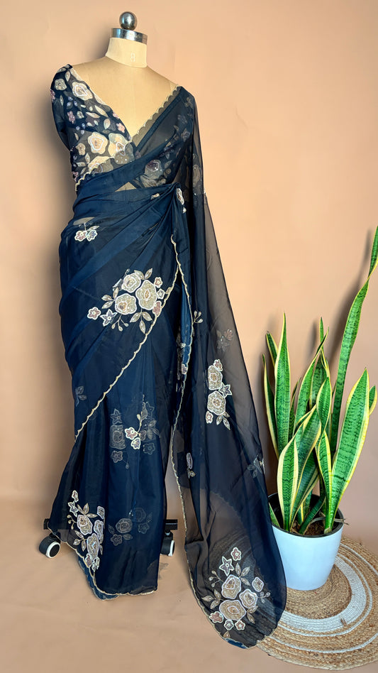 Handworker organza saree (KL0021)