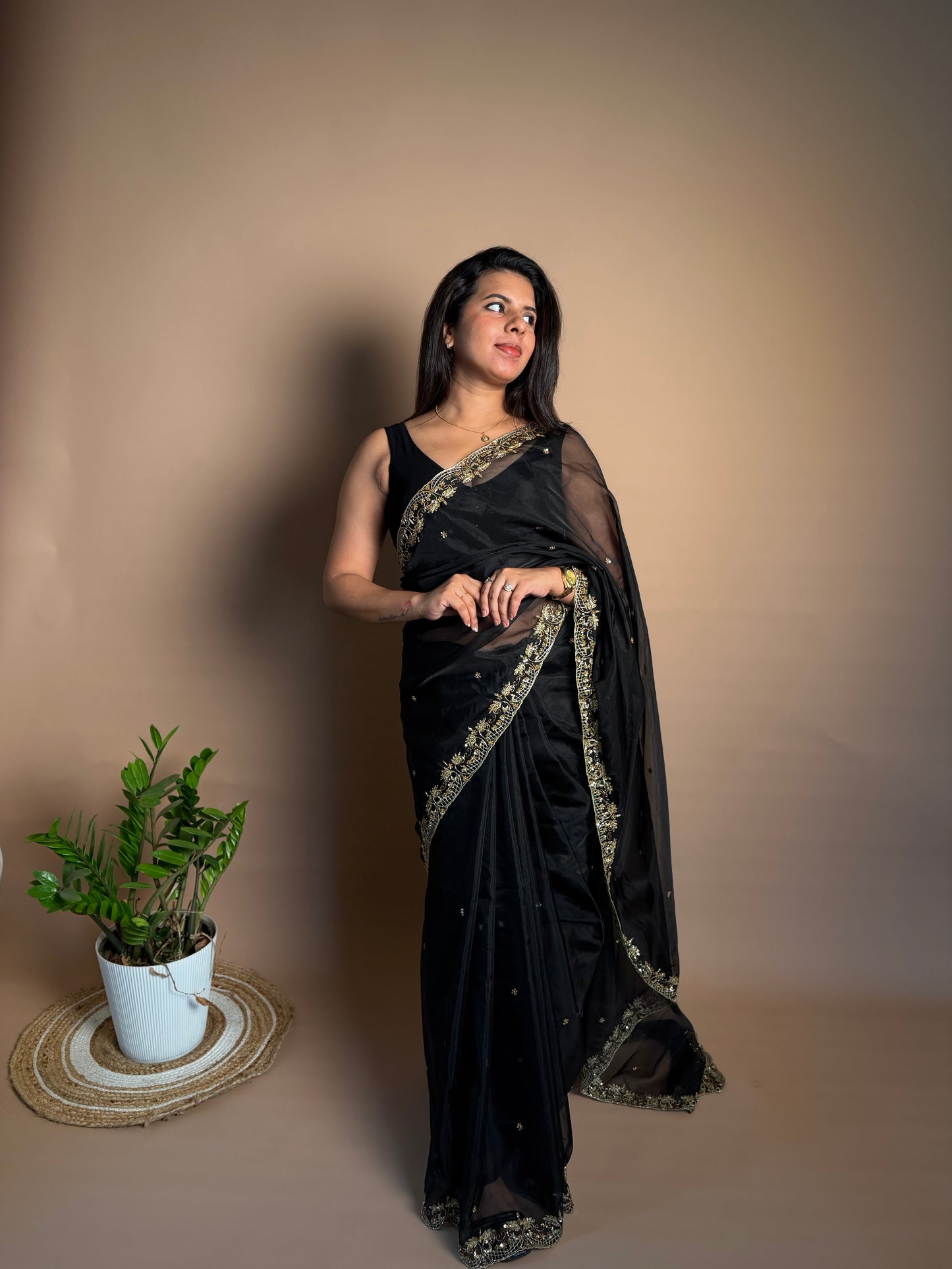 Organza Black Saree (KL001)