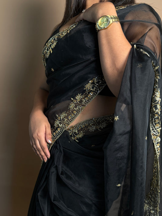 Organza Black Saree (KL001)