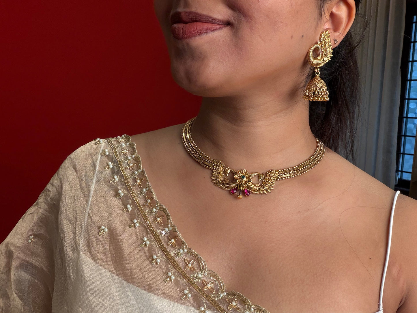 Mayur Antique necklace set(KLJ02)