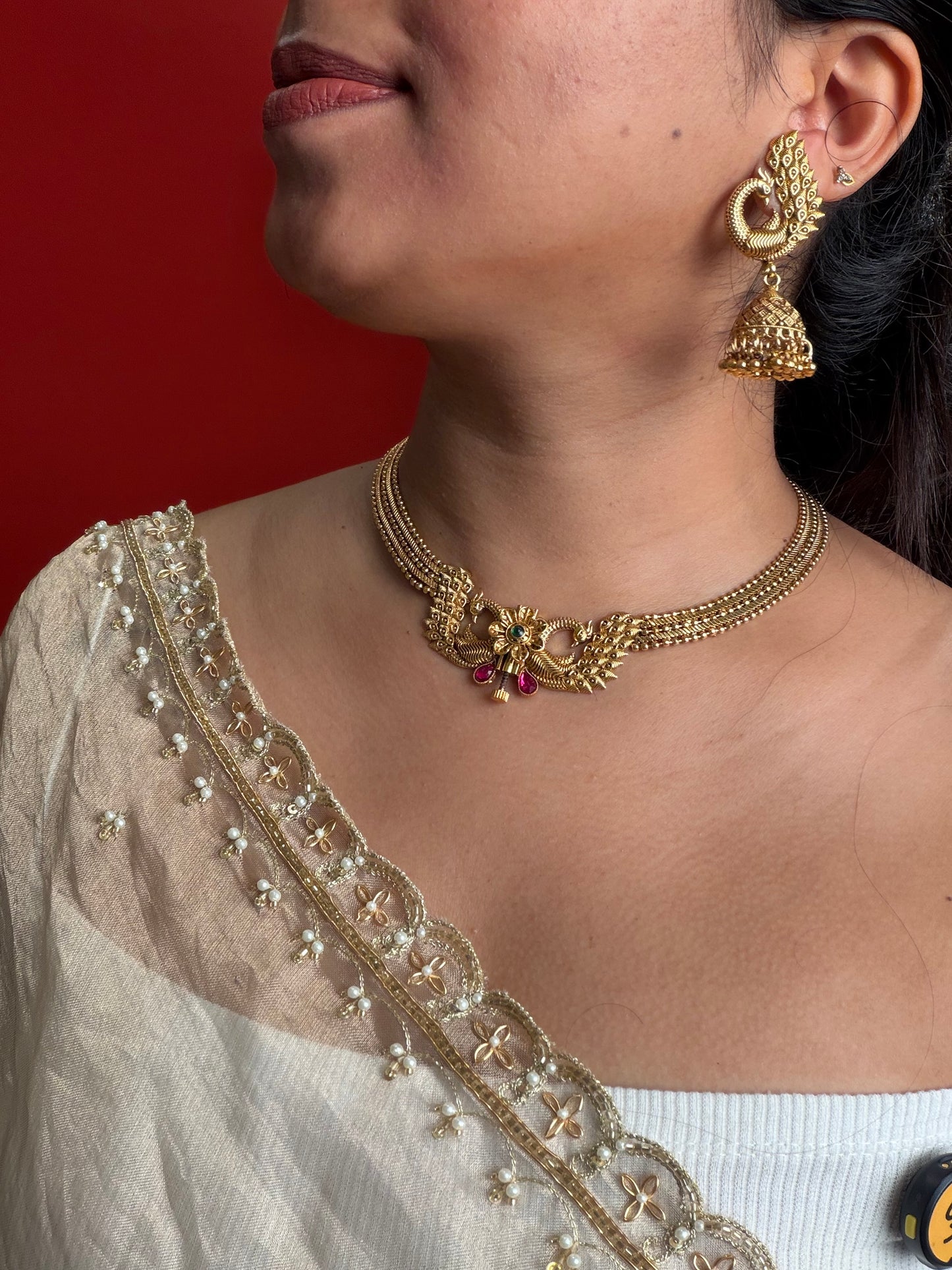 Mayur Antique necklace set(KLJ02)