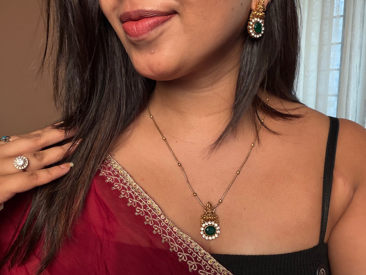 Invisible chain with Lakshmi pendant