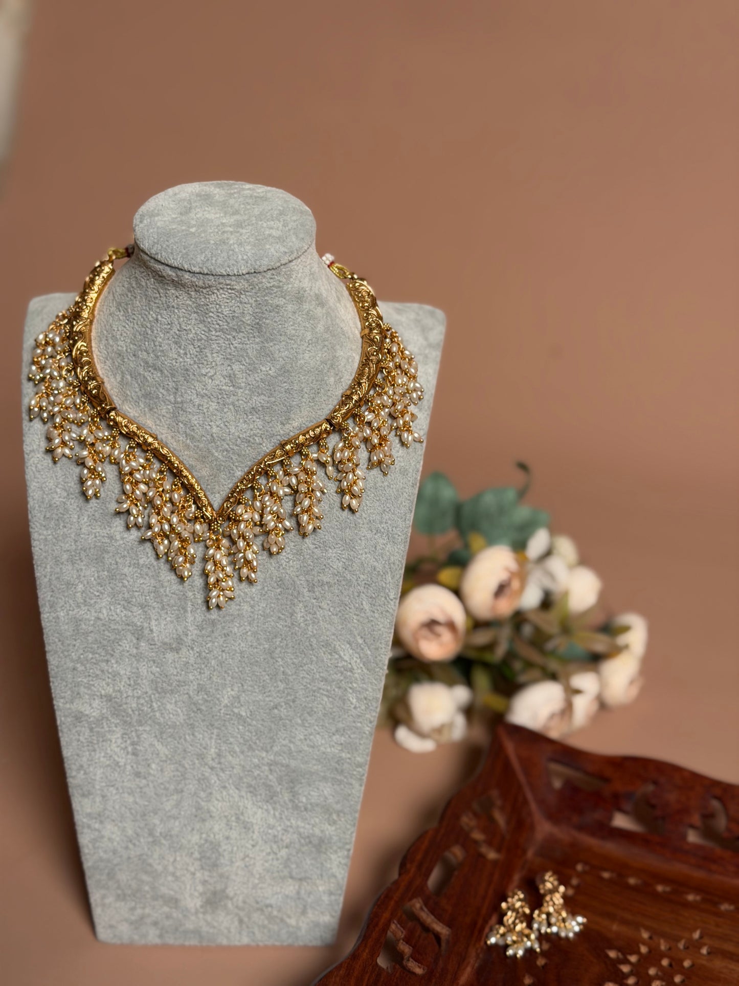 Rice bead hanging necklace KLJ09