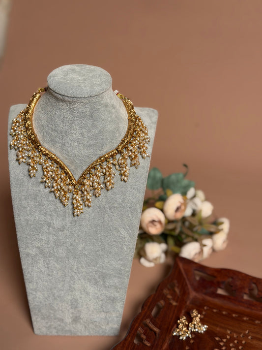 Rice bead hanging necklace KLJ09