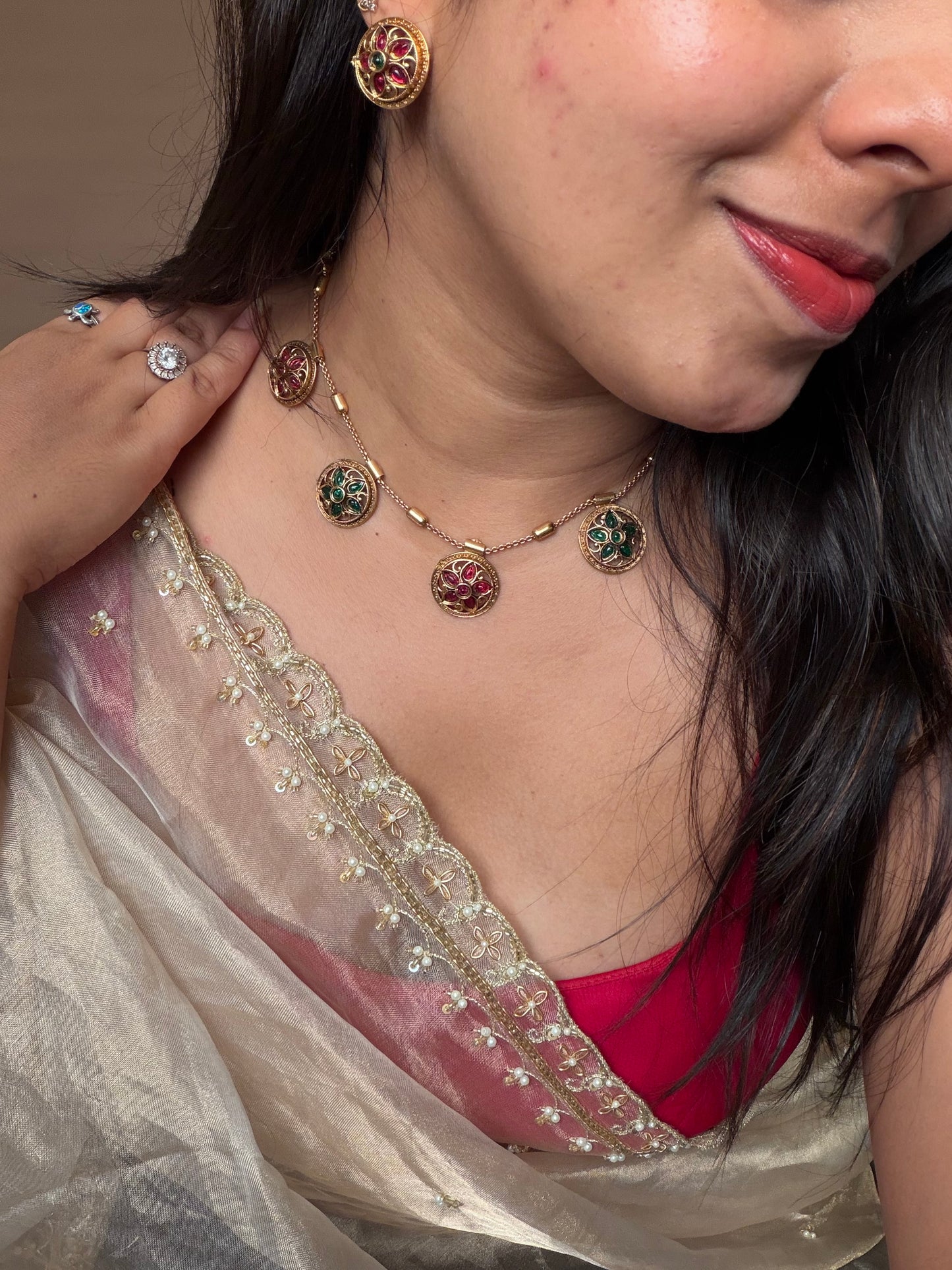 Invisible chain with multiple pendant KLJ16