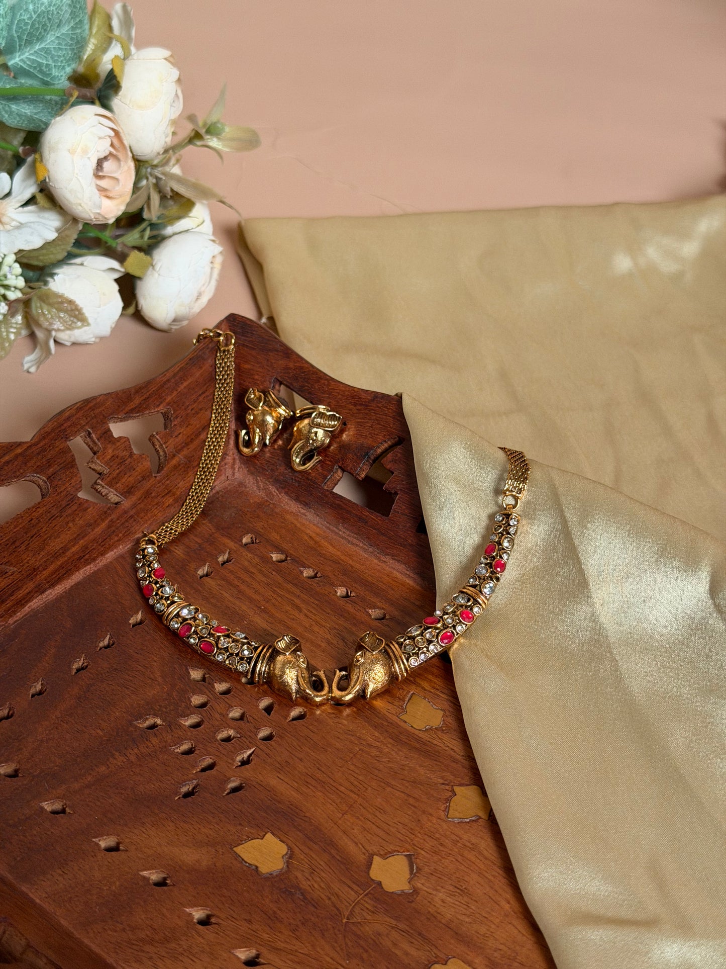 Hathi Hasli chocker set Red KLJ22
