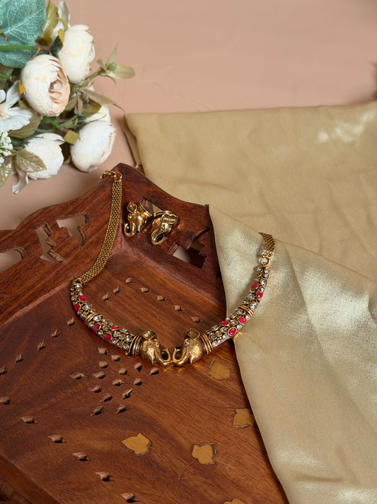 Hathi Hasli chocker set Red KLJ22
