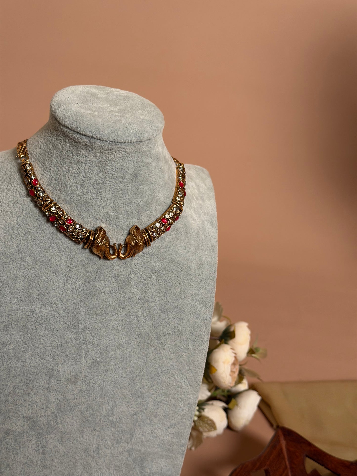 Hathi Hasli chocker set Red KLJ22