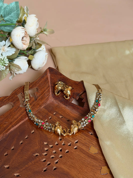 Hathi Hasli chocker set multi colour KLJ23