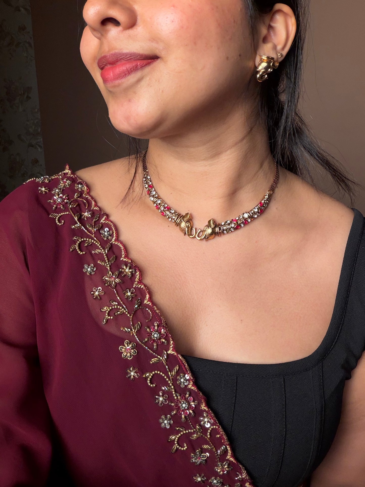 Hathi Hasli chocker set Red KLJ22